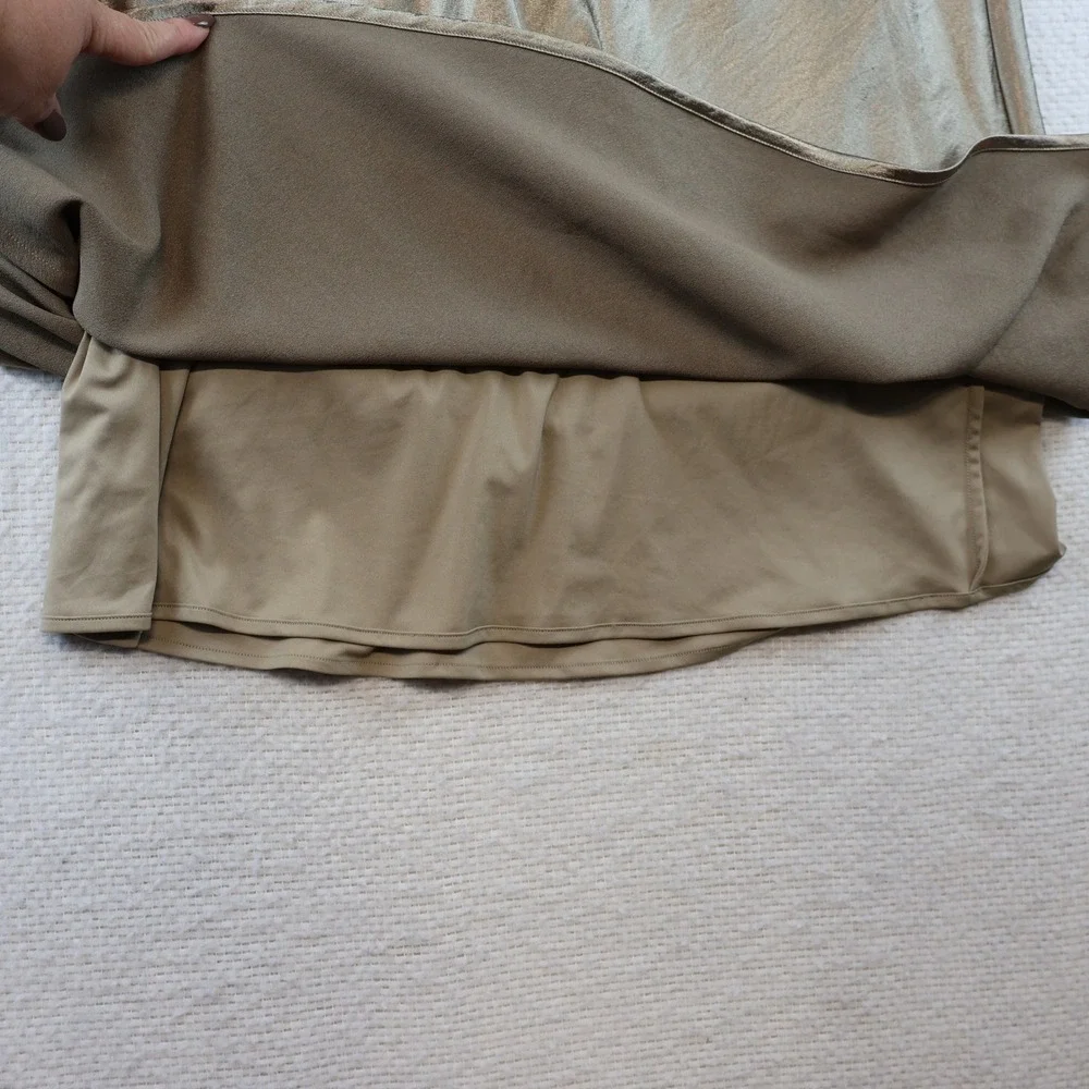 Lululemon Womens L Midi Skirt Gold Bronze Metallic Satin LW8A09S